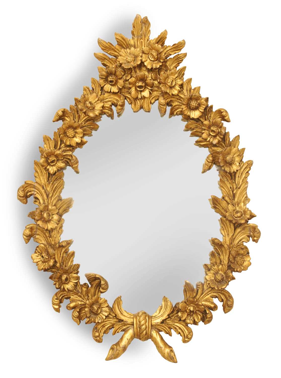 Lot 492 - A French gilt wood mirror