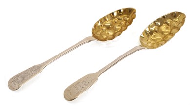 Lot 8 - Two silver berry spoons