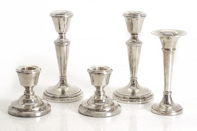 Lot 6 - A collection of silver candlesticks