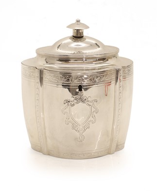 Lot 25 - A George III silver tea caddy