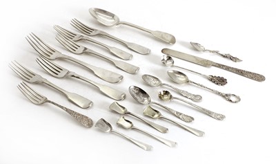 Lot 32 - A collection of silver flatware
