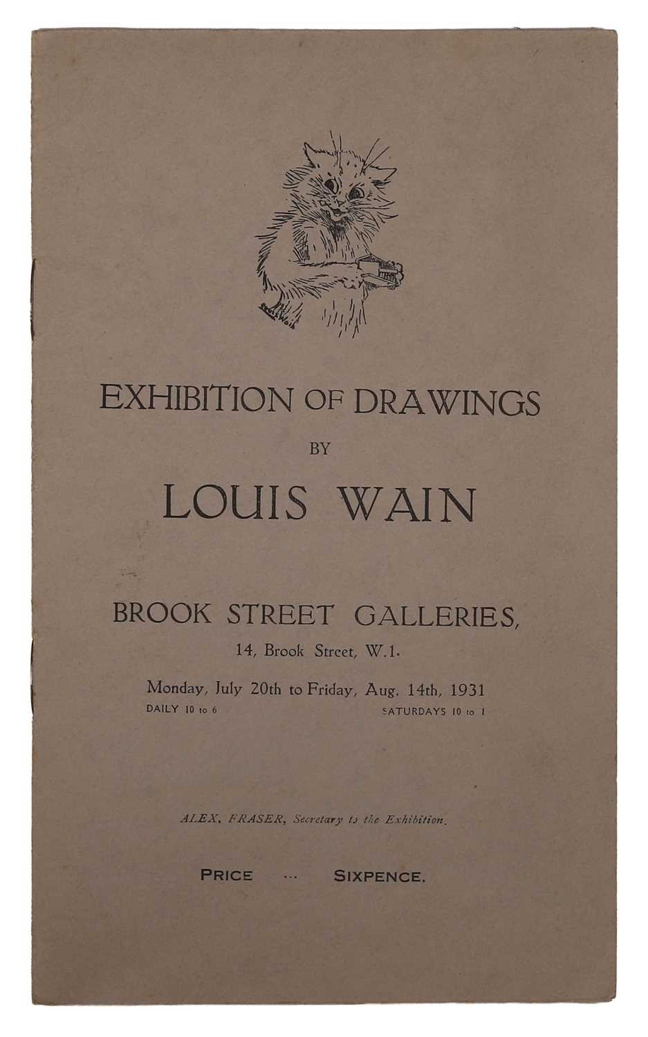 Lot 97 - An exhibition booklet for the 'Exhibition of Drawings by Louis Wain'