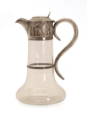 Lot 49A - A silver mounted cut glass claret jug