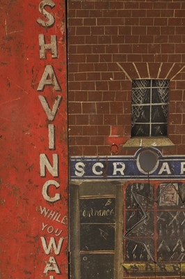Lot 174 - A Victorian trick scenery board of a barber shop