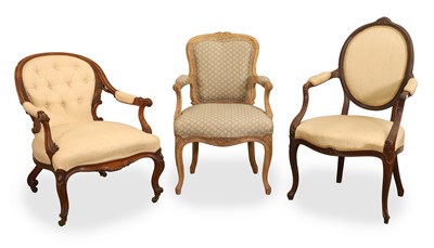 Lot 589 - A collection of three armchairs