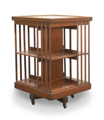 Lot 536 - An Edwardian walnut revolving bookcase