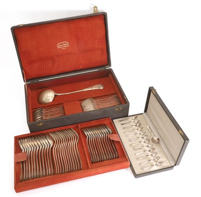 Lot 8 - A twelve-person silver-plated canteen of cutlery