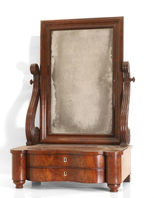 Lot 588 - A Biedermeier-style flame mahogany dressing mirror