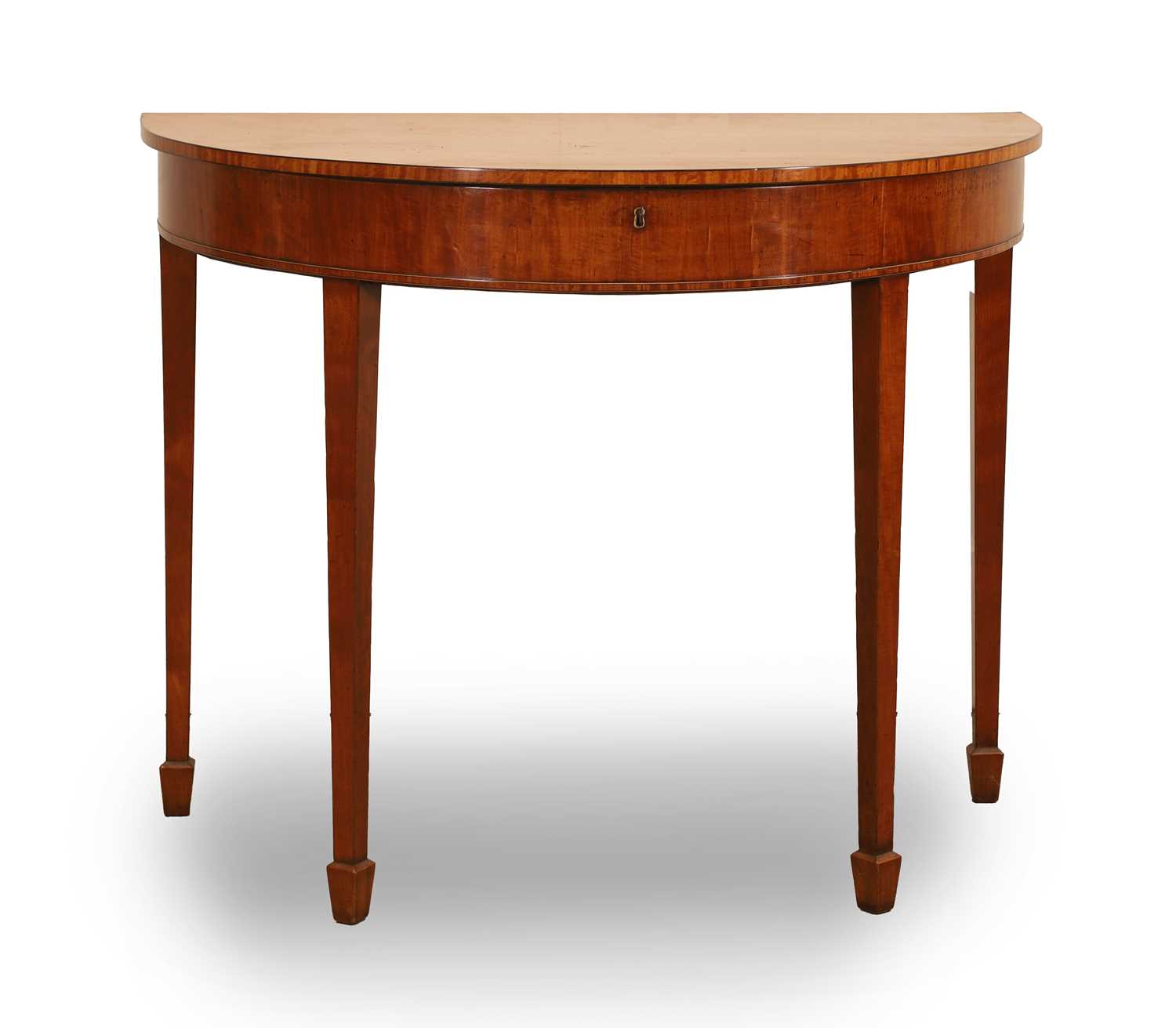 Lot 557 - A Regency satinwood D shaped side table