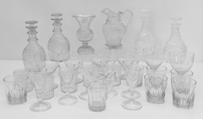 Lot 153 - A collection of decanters and glasses