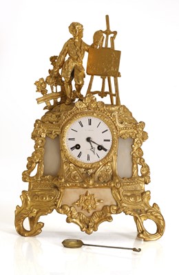 Lot 202 - L Cartier, Paris, ormolu and alabaster mounted mantel clock