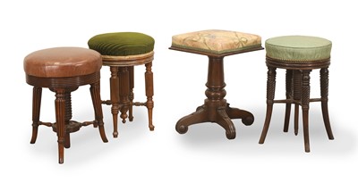 Lot 551 - Four adjustable piano stools