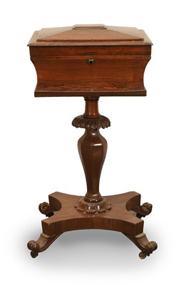 Lot 553 - A Victorian rosewood teapoy