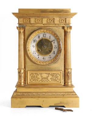 Lot 201 - A gilt brass mantle clock