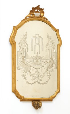 Lot 491 - A gilt framed girandole wall mirror