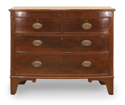 Lot 586 - A George III mahogany bow front chest of drawers