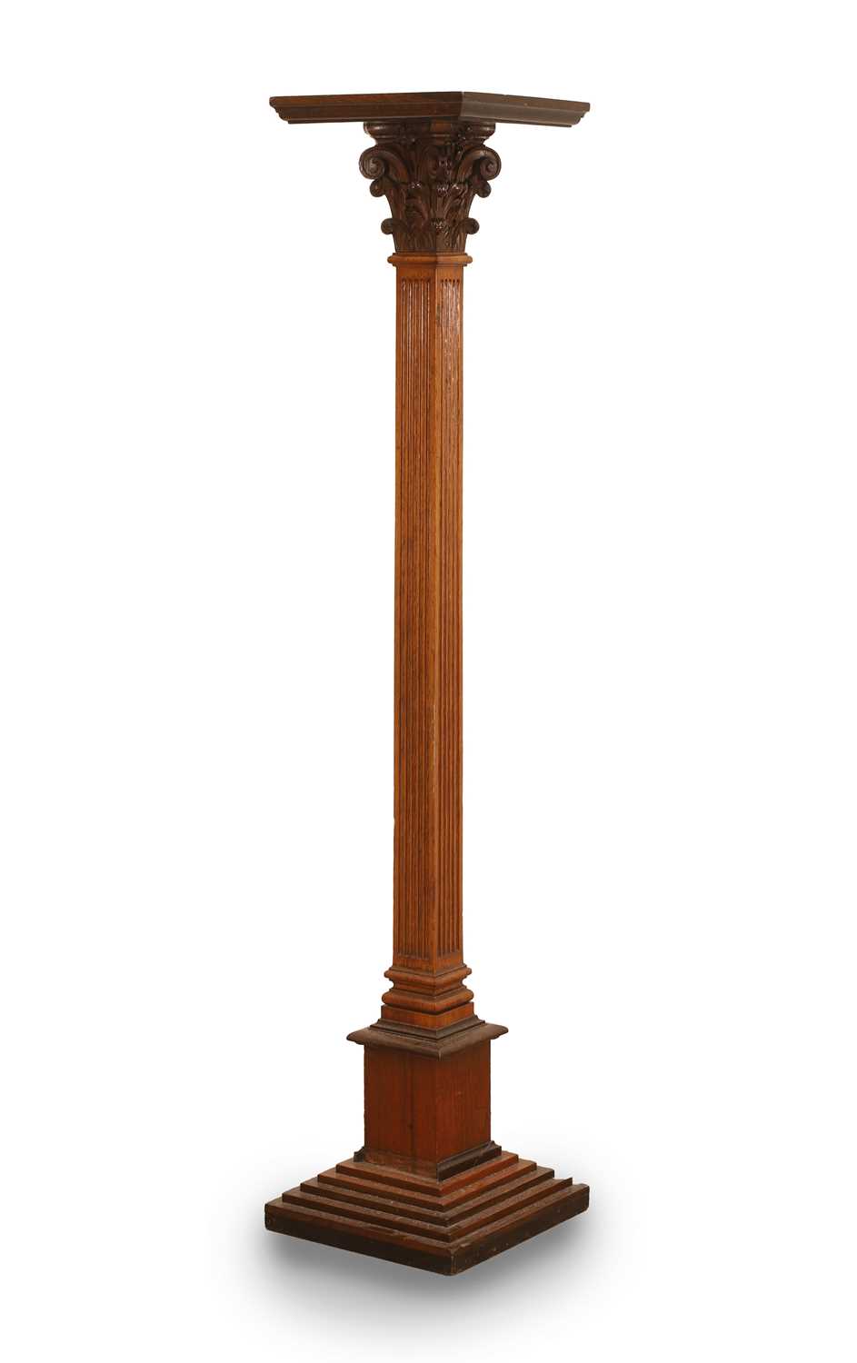 Lot 512 - A fruitwood and oak column torchere