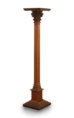 Lot 512 - A fruitwood and oak column torchere