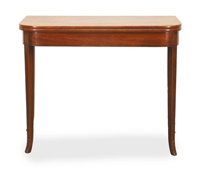 Lot 542 - A mahogany fold over tea table.
