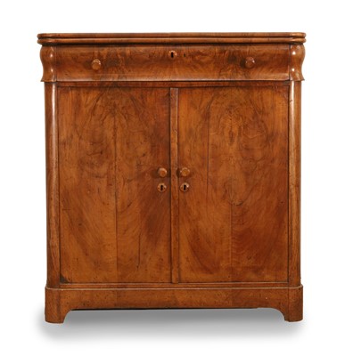 Lot 584 - A continental fruitwood side cabinet
