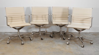 Lot 505 - Four ICF 'Executive' cream leather office chairs