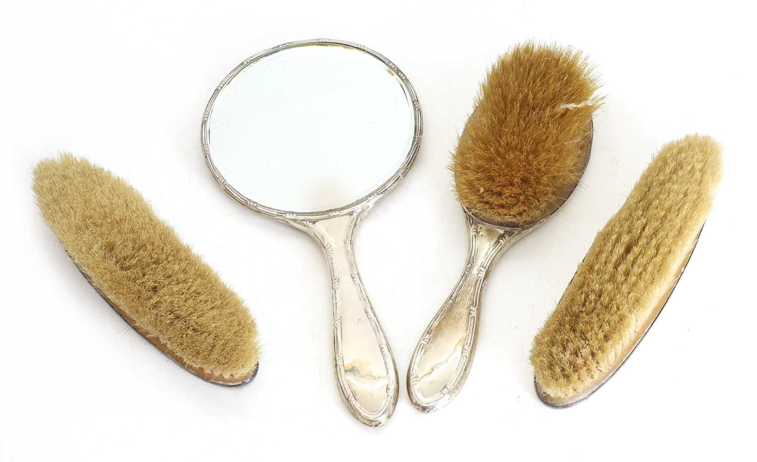 Lot 5 - A silver handled brush set