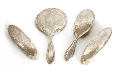 Lot 5 - A silver handled brush set