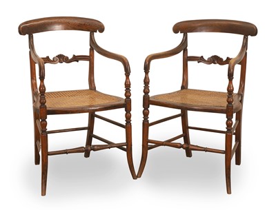 Lot 514 - A pair of late Victorian simulated rosewood carver armchairs