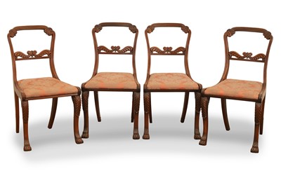 Lot 545 - A set of four Regency rosewood dining chairs