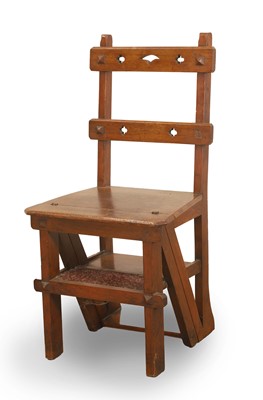 Lot 561 - A late Victorian oak metamorphic library chair