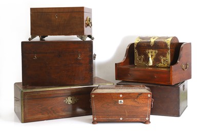 Lot 330 - A collection of tea caddies and boxes