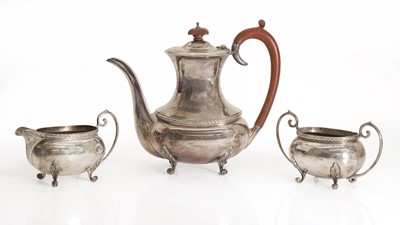 Lot 8 - A silver three piece coffee service