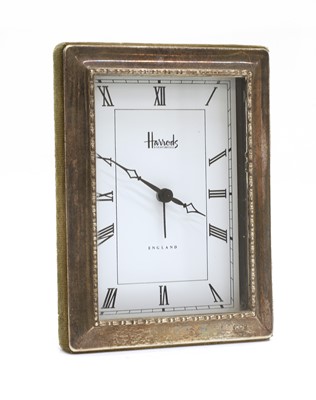 Lot 3 - Harrods silver mounted mantle clock