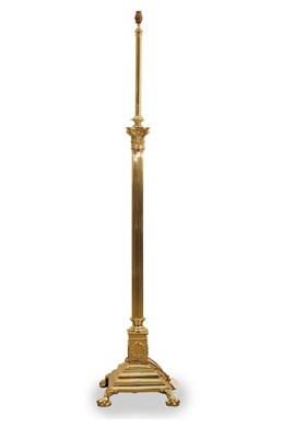 Lot 474 - A brass standard lamp