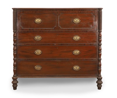 Lot 524 - A mahogany secretaire chest of drawers