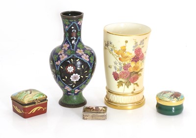 Lot 110 - A Royal Worcester blush ivory vase