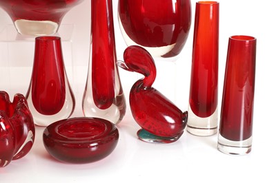 Lot 160 - A collection of Whitefriars 'Ruby' glass items