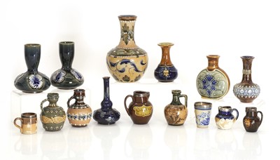 Lot 103 - A collection of miniature stoneware items