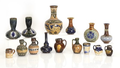 Lot 103 - A collection of miniature stoneware items