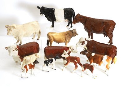 Lot 111 - A collection of Beswick cows and calves