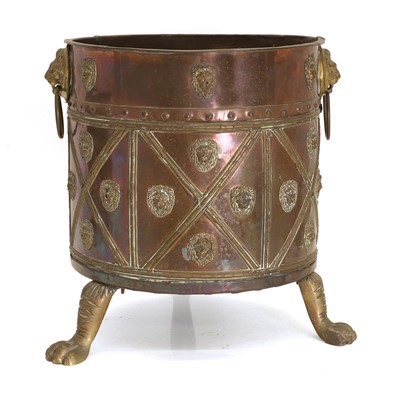 Lot 509 - A Dutch style brass log bin