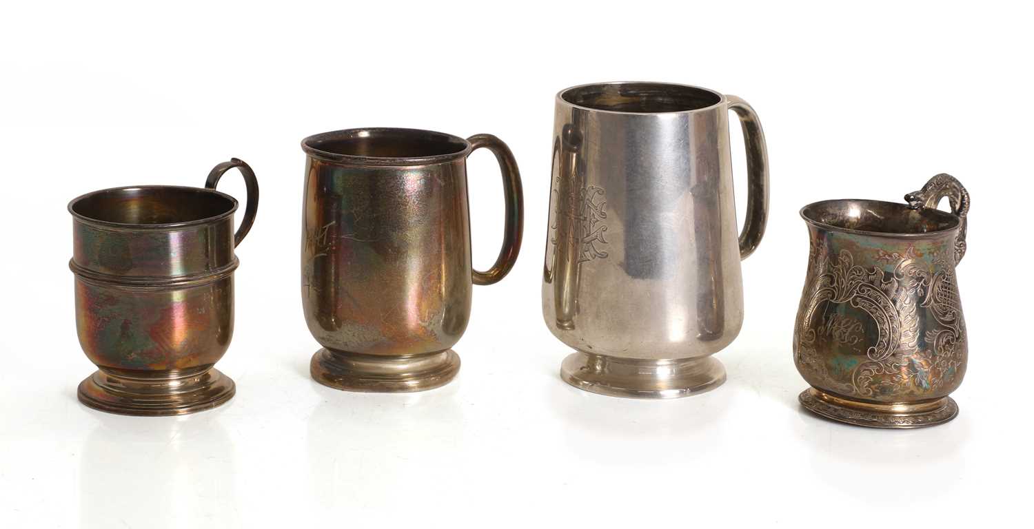 Lot 7 - A collection of silver mugs