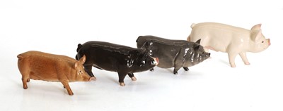 Lot 102 - A collection of Beswick pigs and a boars