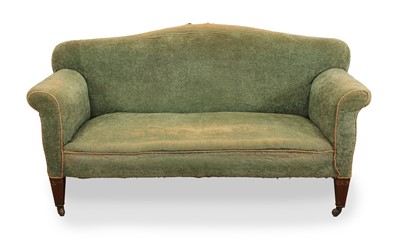 Lot 514 - A green upholstered two seater settee