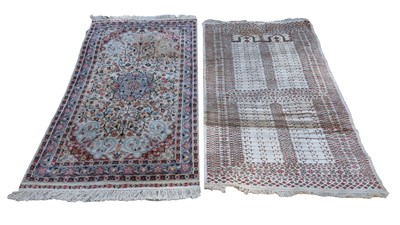 Lot 434 - Two silk prayer rugs