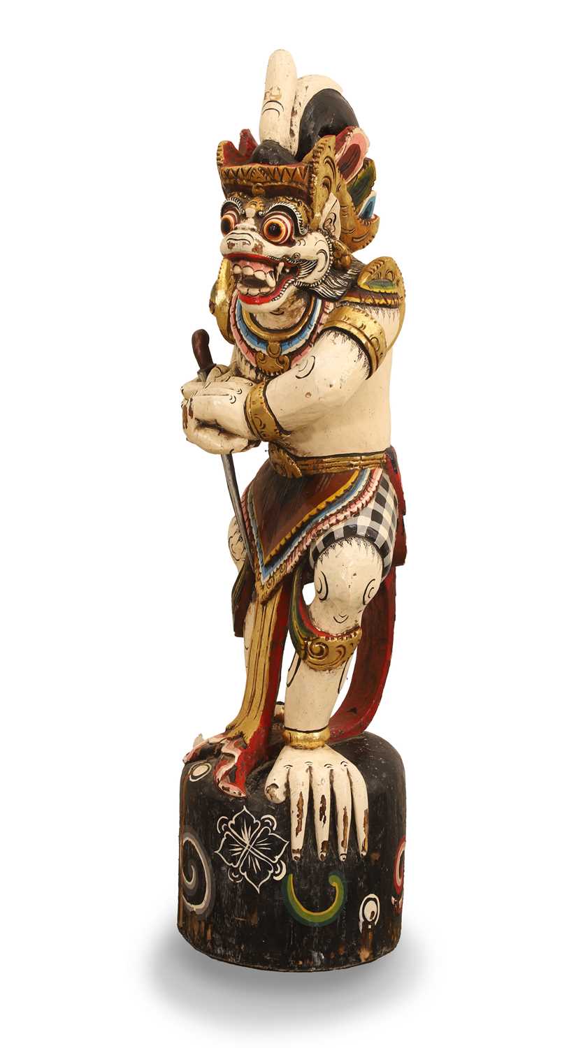 Lot 51 - A Balinese carved wood temple guardian