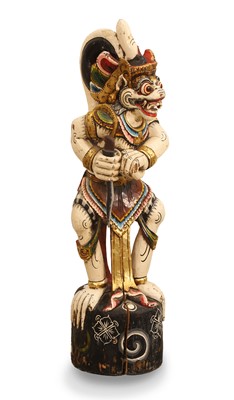 Lot 51 - A Balinese carved wood temple guardian