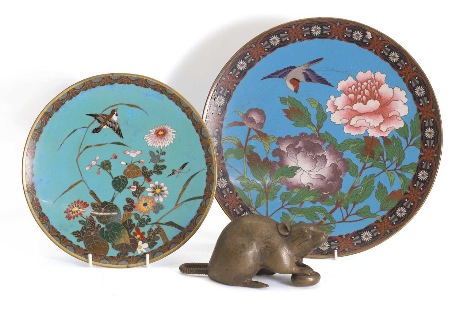 Lot 62 - A Japanese bronze okimono of a rat