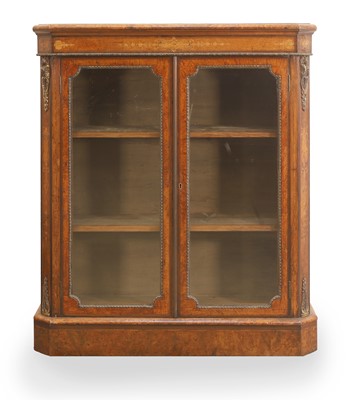 Lot 510 - A Victorian walnut inlaid pier cabinet