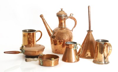 Lot 313 - A collection of copper pans